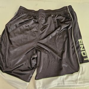 AND1 Men's Black and White Athletic Shorts